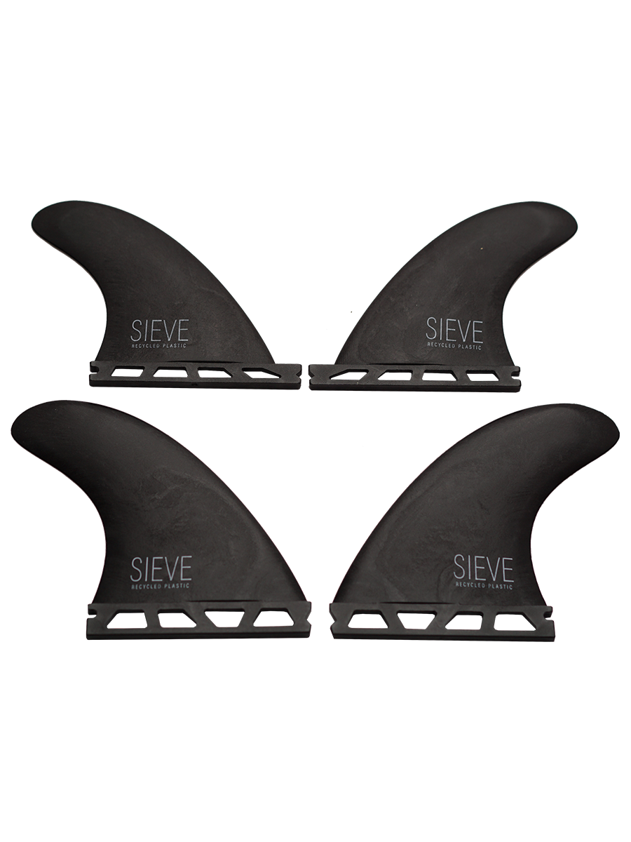 Sustainable Quad Fins - Futures - recycled Carbon by Sieve, color black