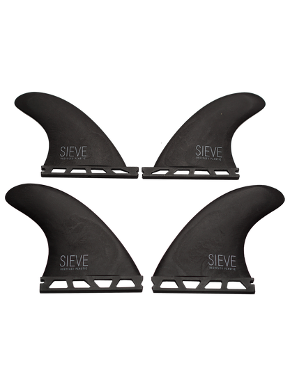 Sustainable Quad Fins - Futures - recycled Carbon by Sieve, color black
