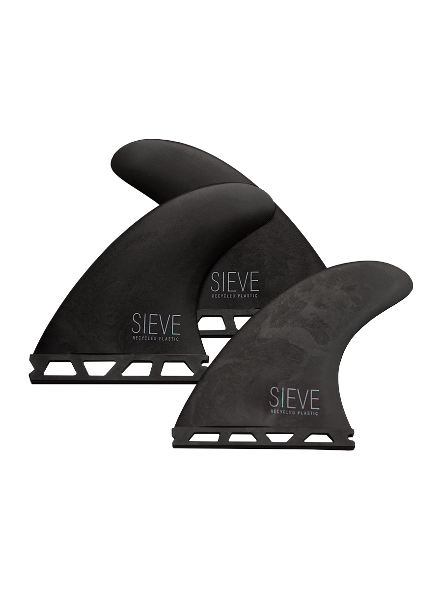 Sustainable Thruster Fins - Futures - recycled Carbon by Sieve, color: Black, picture all sides 
